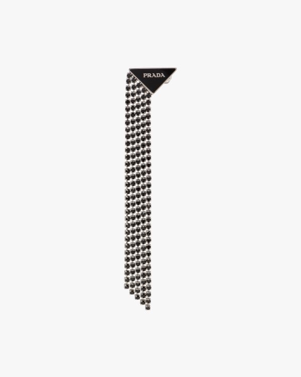 Black/jet Prada Symbole pendant right earring - Image 3