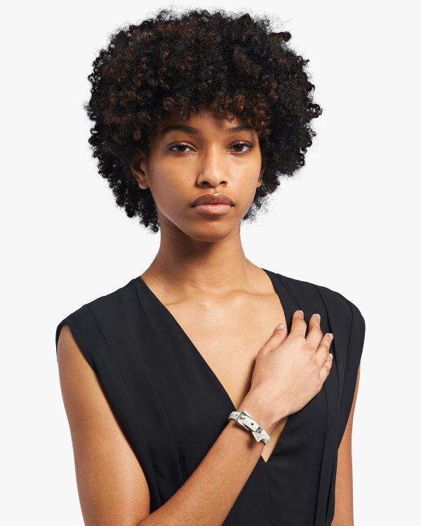 Chalk White Saffiano leather bracelet - Image 2