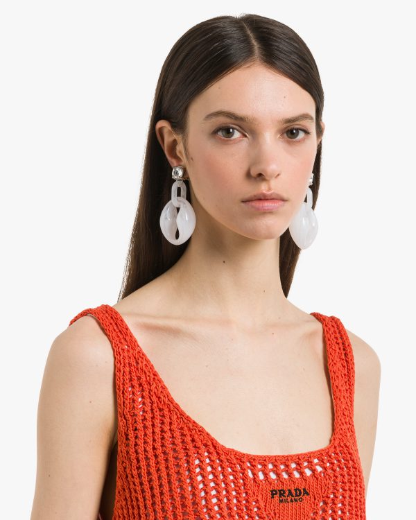 Cloudy Gray Plexiglas earrings - Image 2