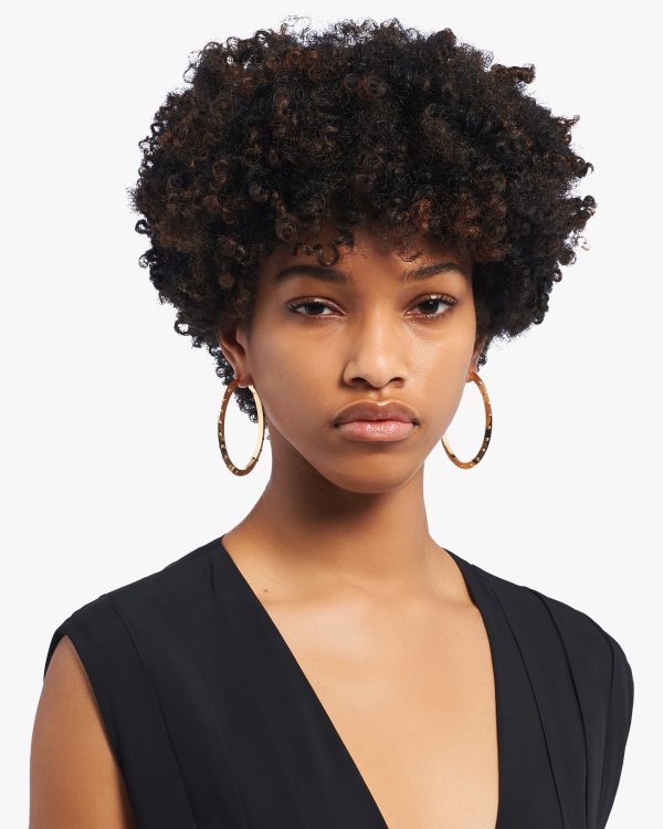 Gold Metal hoop earrings - Image 2