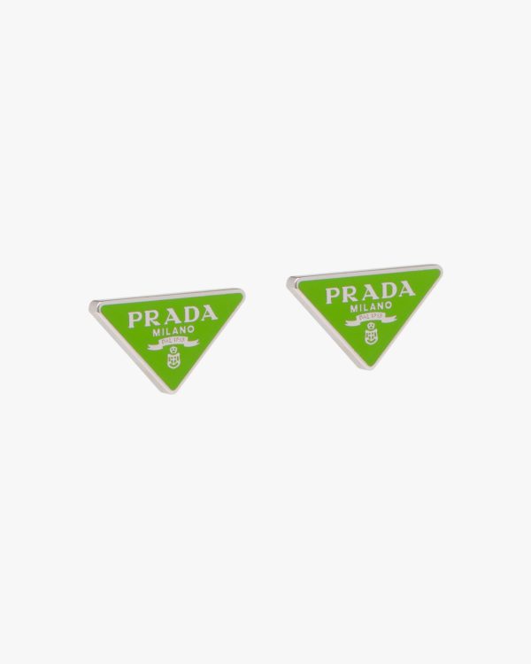 Lime Green Prada Symbole earrings