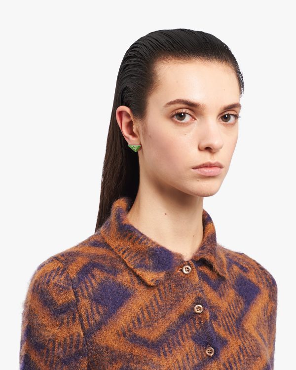 Lime Green Prada Symbole earrings - Image 2