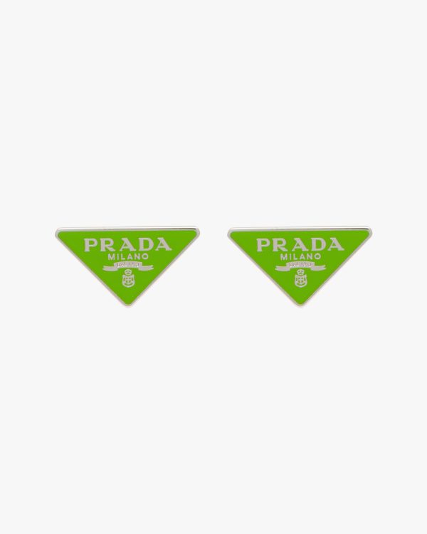 Lime Green Prada Symbole earrings - Image 3