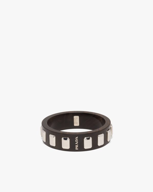 Makassar Ebony Wood Jewels crystal-studded cuff bracelet