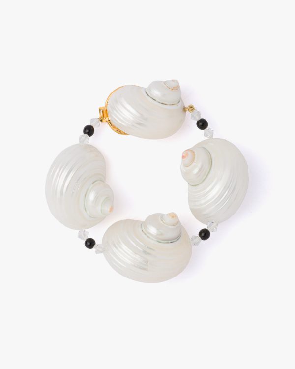 Pearl Gray Silver bracelet with shells