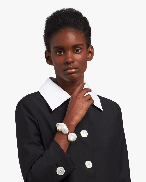 Pearl Gray Silver bracelet with shells - Image 2