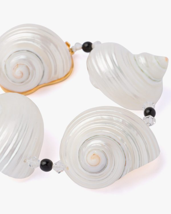 Pearl Gray Silver bracelet with shells - Image 3