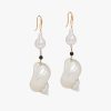 Pearl Gray Silver earrings with shells