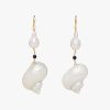 Pearl Gray Silver earrings with shells - Image 3