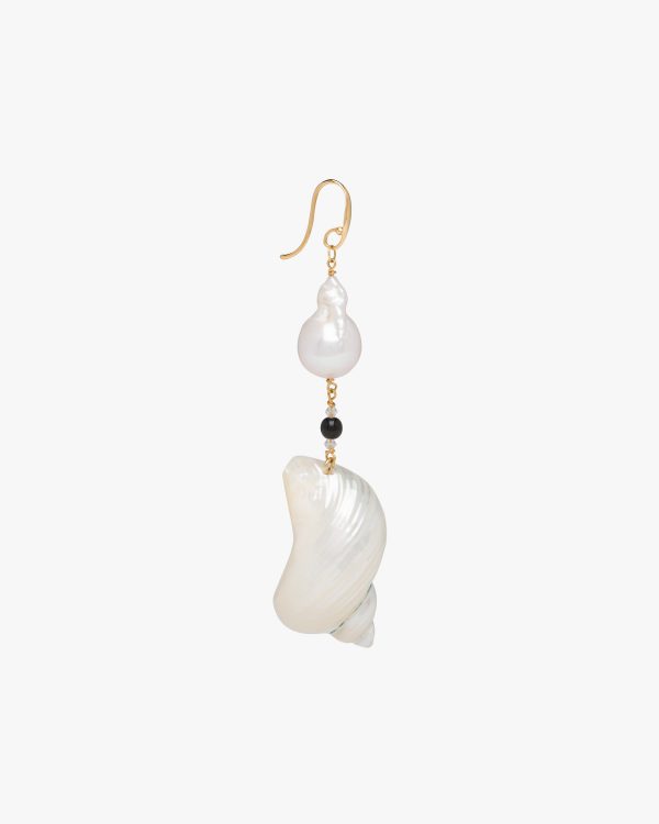 Pearl Gray Silver earrings with shells - Image 4