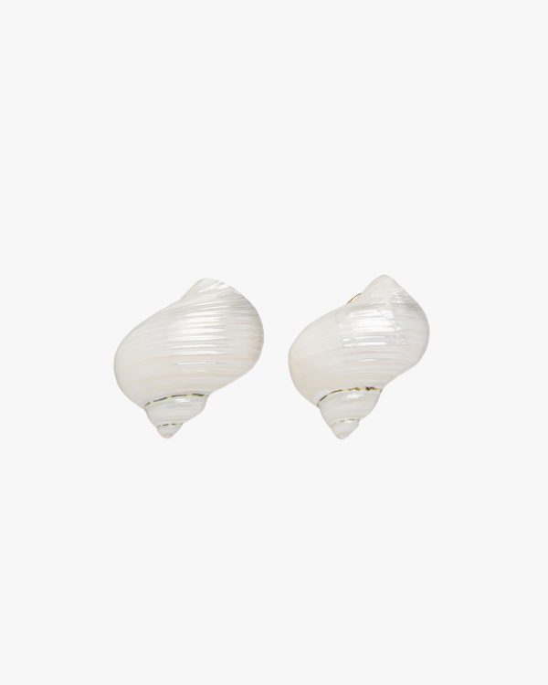 Pearl Gray Silver earrings with shells - Image 3