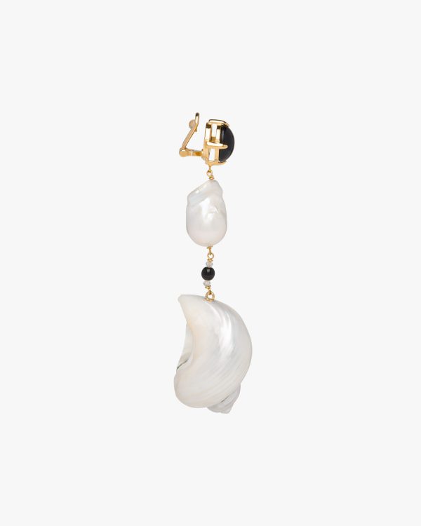 Pearl Gray Silver earrings with shells - Image 4