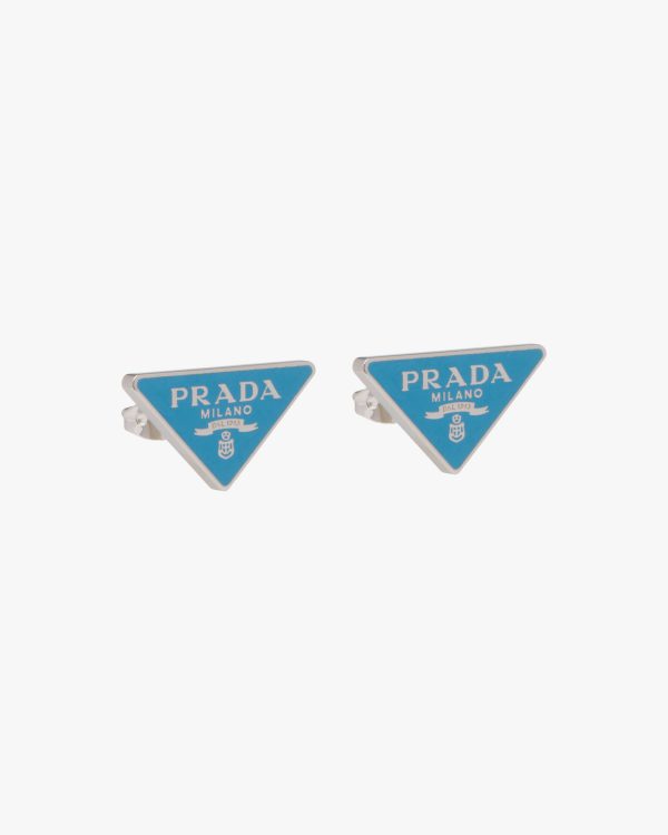 Periwinkle Blue Prada Symbole earrings