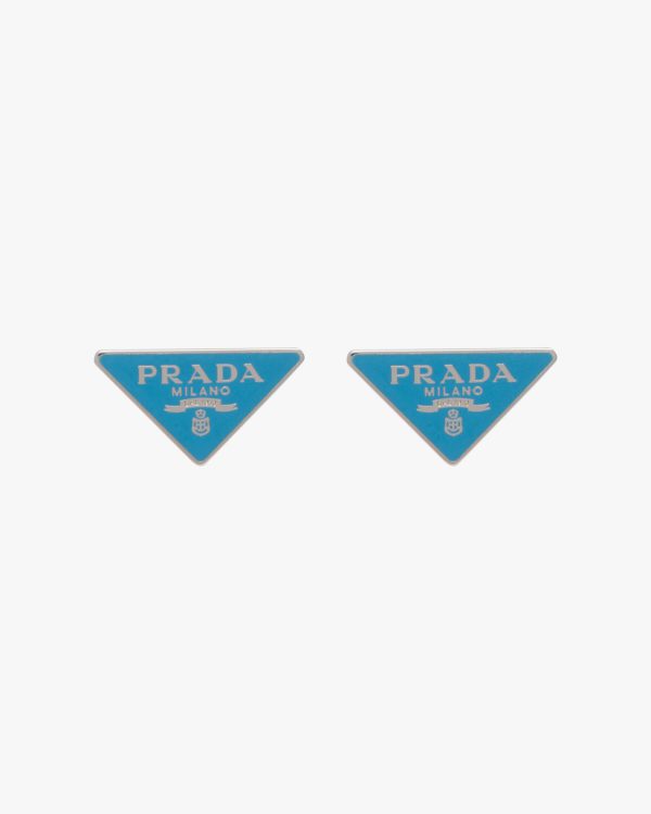 Periwinkle Blue Prada Symbole earrings - Image 3