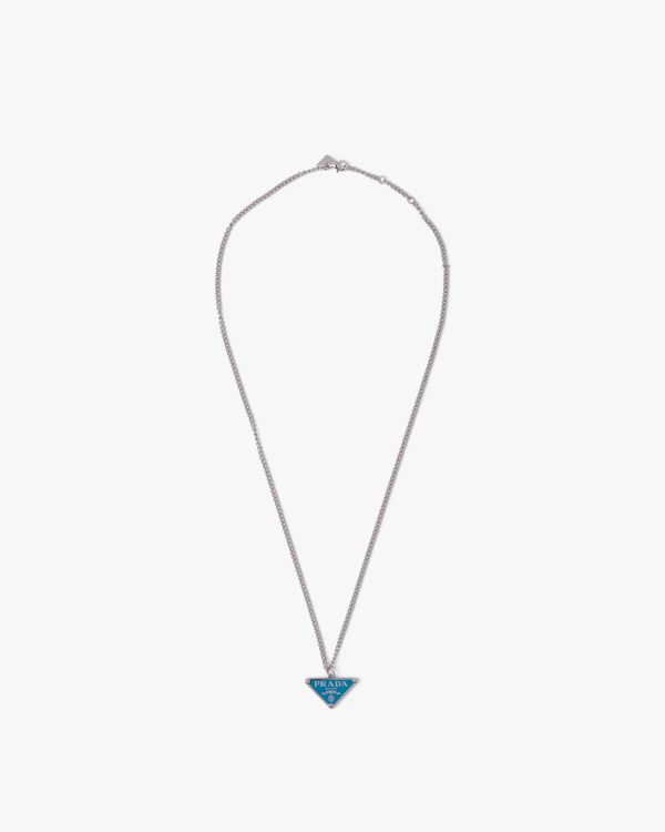 Periwinkle Blue Prada Symbole necklace