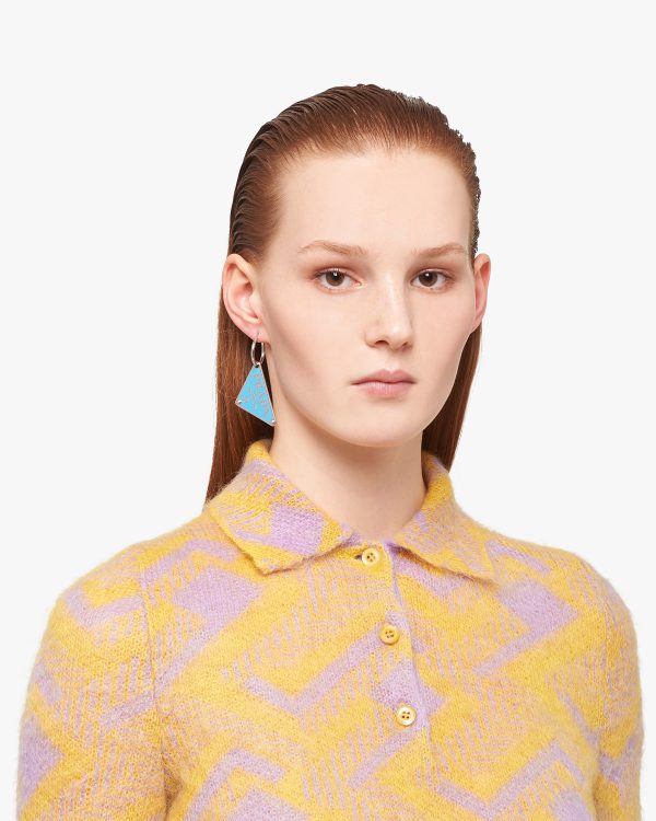 Periwinkle Blue Prada Symbole pendant right earring - Image 2
