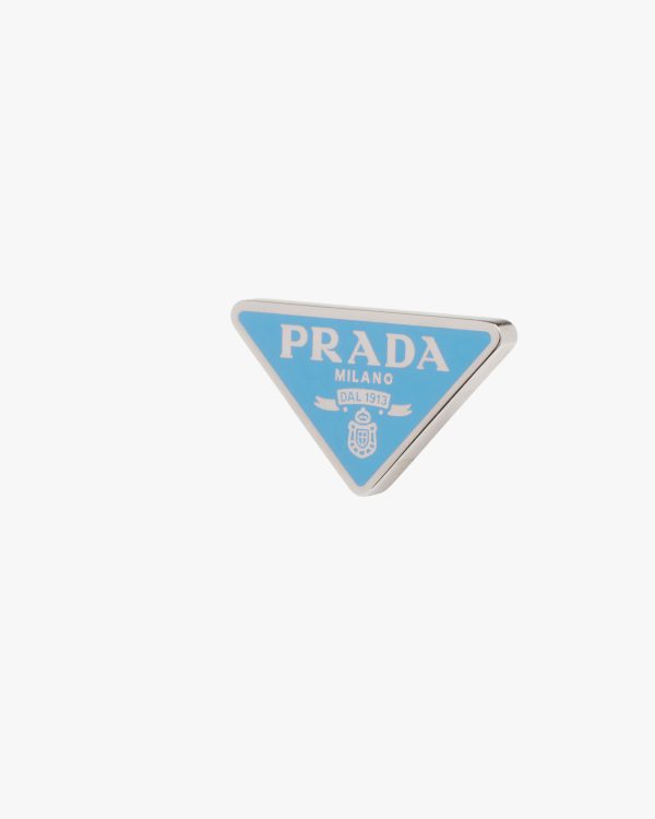 Periwinkle Blue Prada Symbole single right earring