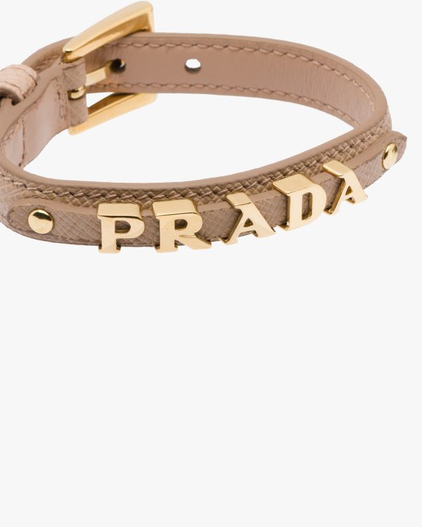 Powder Pink Saffiano Leather Bracelet - Image 3