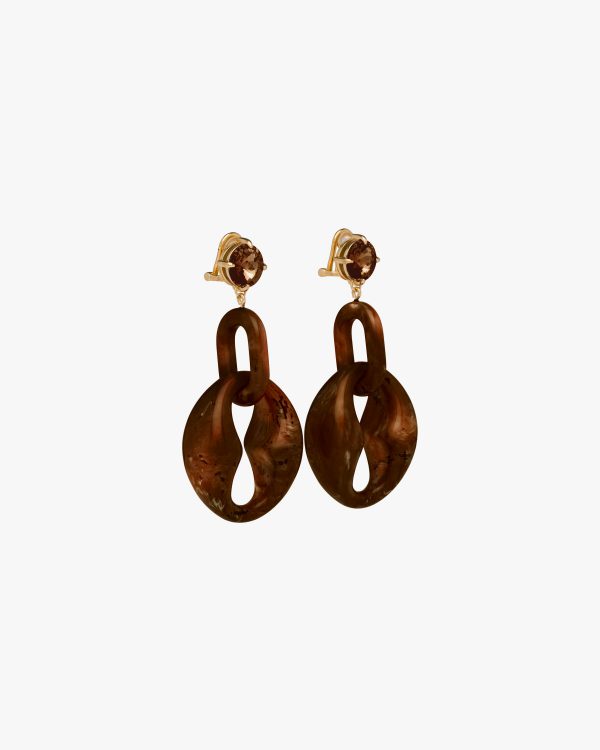 Rust Tortoiseshell Plexiglas earrings