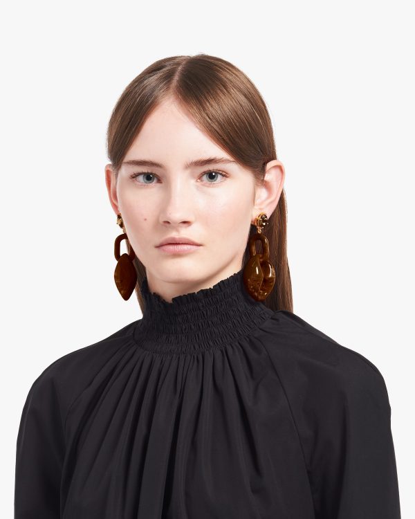 Rust Tortoiseshell Plexiglas earrings - Image 2