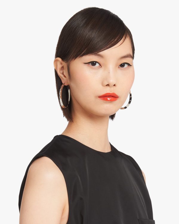 Steel Gray Metal hoop earrings - Image 2