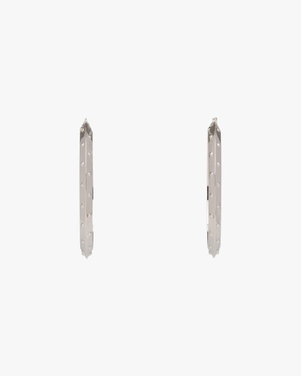 Steel Gray Metal hoop earrings - Image 3