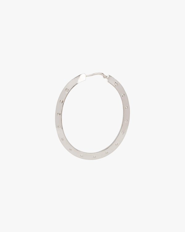 Steel Gray Metal hoop earrings - Image 4