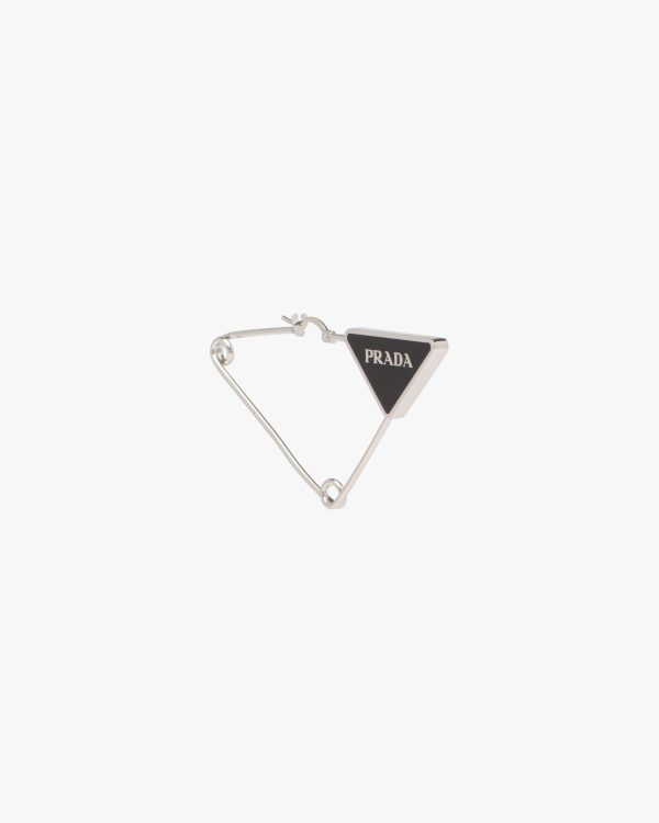 Steel/black Prada Symbole single earring
