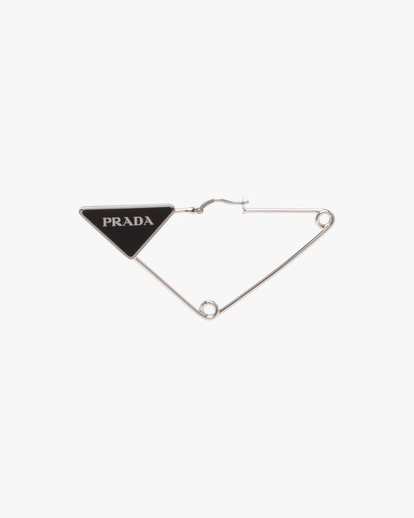 Steel/black Prada Symbole single earring - Image 4