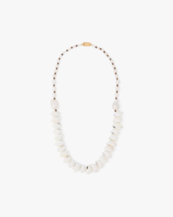Tan Silver necklace with shells