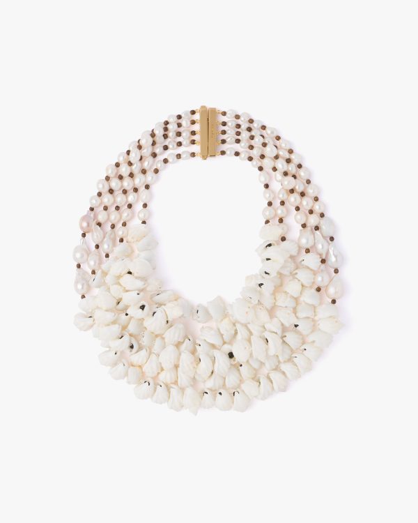 Tan Silver necklace with shells