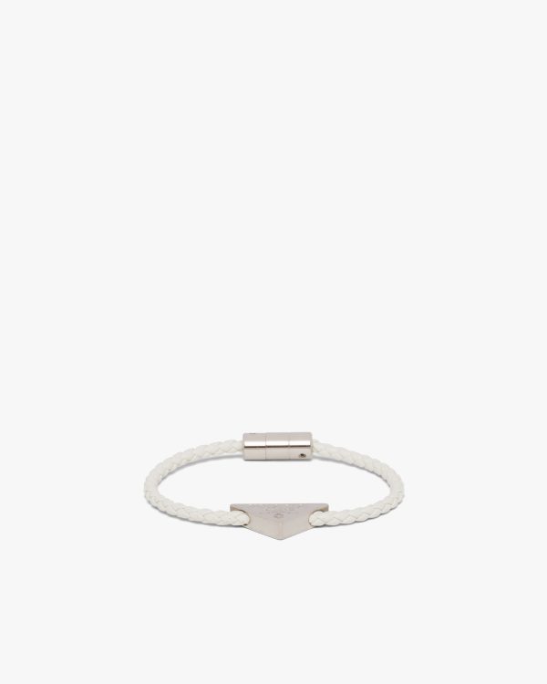 White Braided nappa leather bracelet