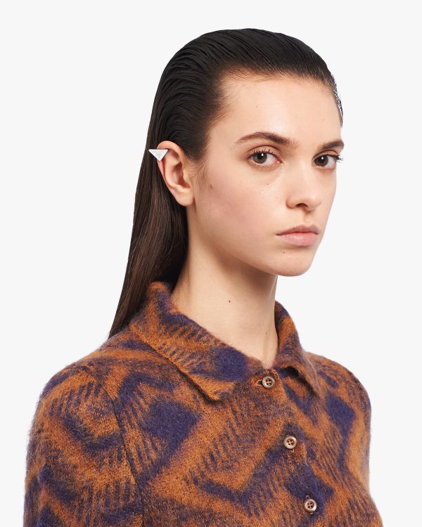 White Prada Symbole clip right earring - Image 2
