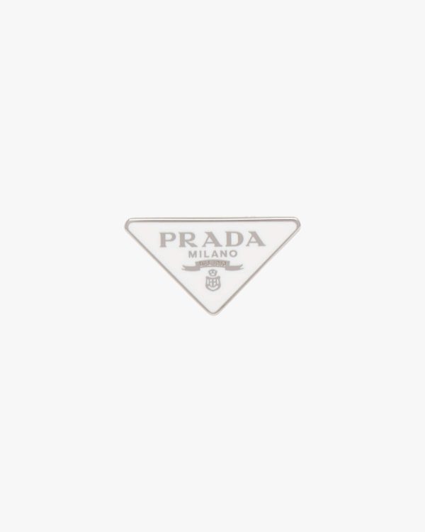 White Prada Symbole clip right earring - Image 3