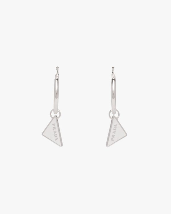White Prada Symbole drop earrings - Image 3