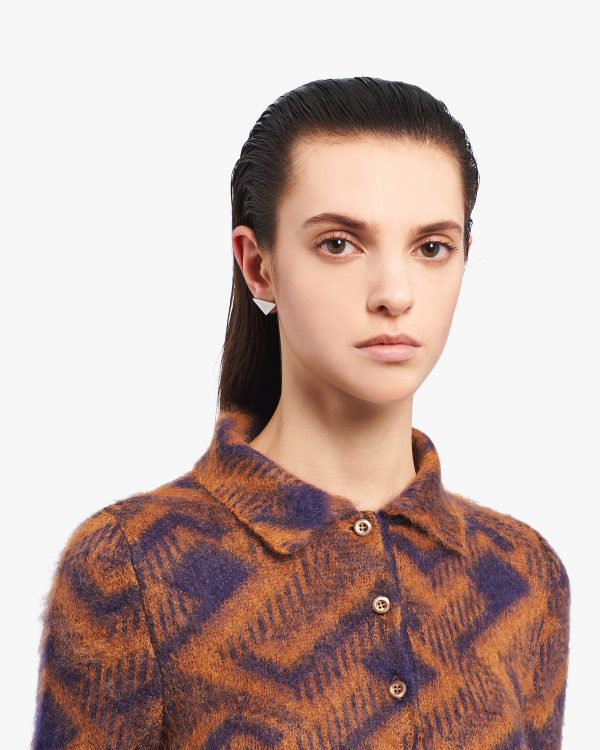 White Prada Symbole earrings - Image 2