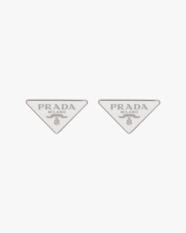 White Prada Symbole earrings - Image 3