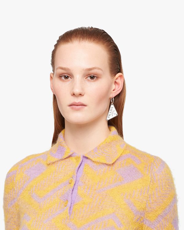 White Prada Symbole pendant left earring - Image 2