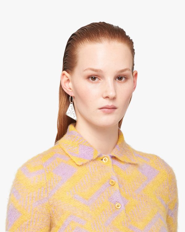 White Prada Symbole pendant right earring - Image 2