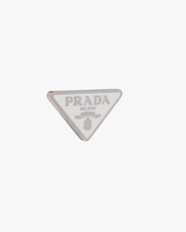 White Prada Symbole single left earring