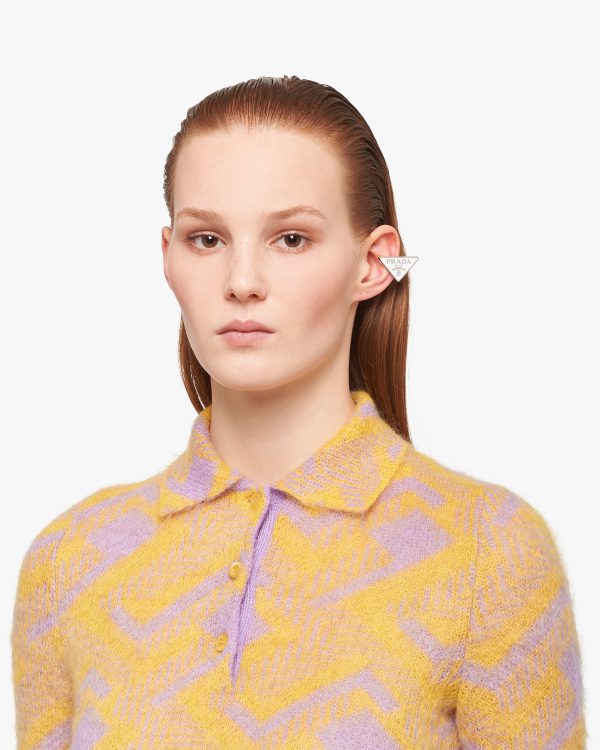 White Prada Symbole single left earring - Image 2