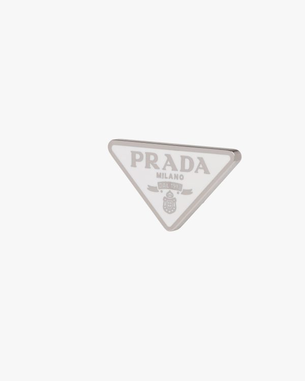White Prada Symbole single right earring