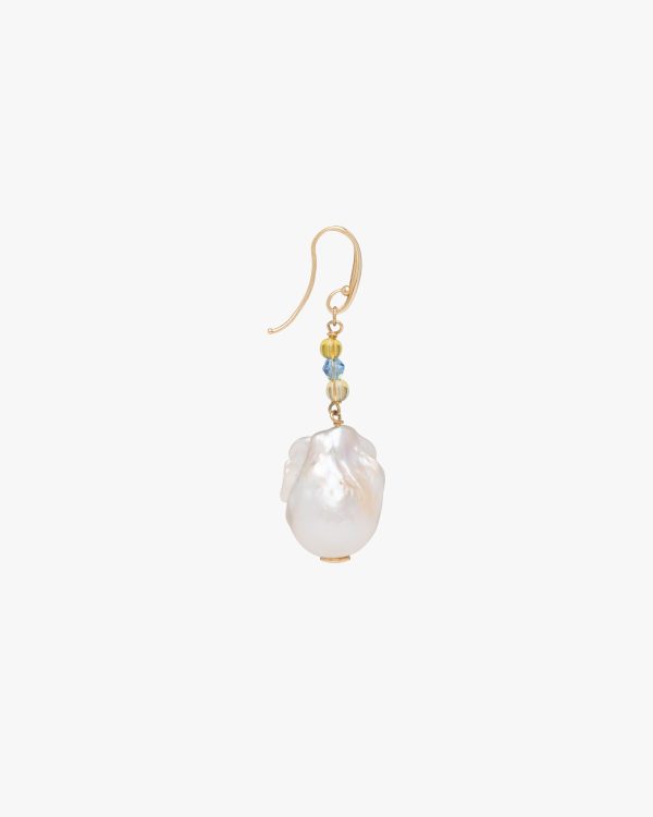 White/blue Topaz Prada Fine Jewellery gold and pearl earrings - Image 4