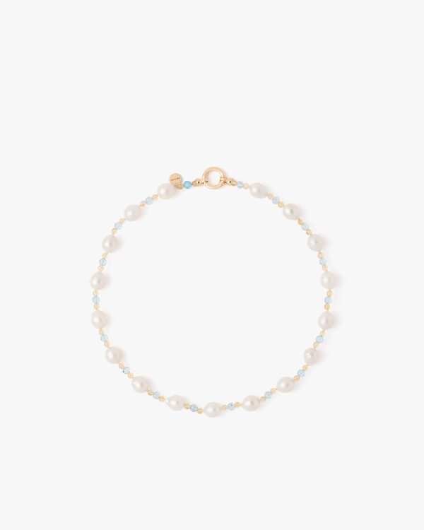White/blue Topaz Prada Fine Jewellery gold and pearl necklace