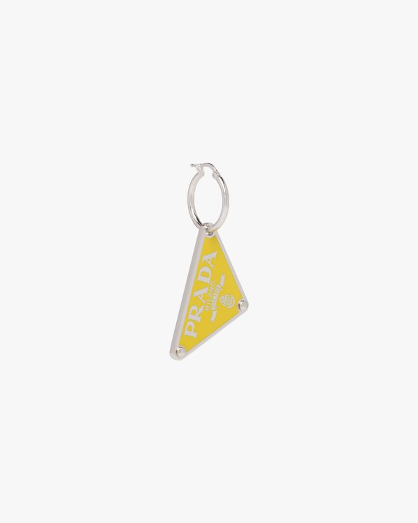 Yellow Prada Symbole pendant left earring