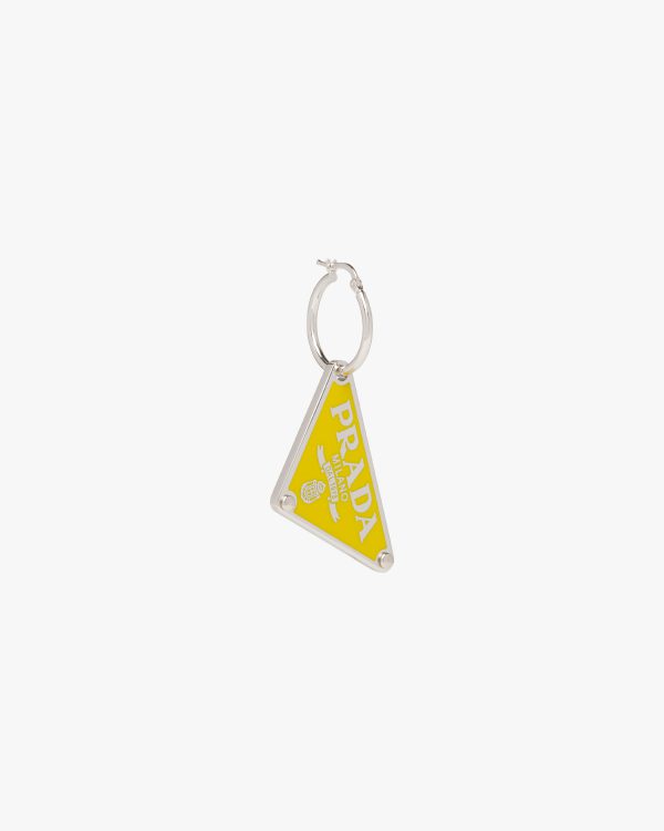 Yellow Prada Symbole pendant right earring