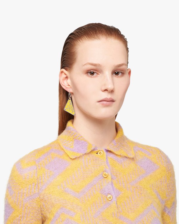 Yellow Prada Symbole pendant right earring - Image 2