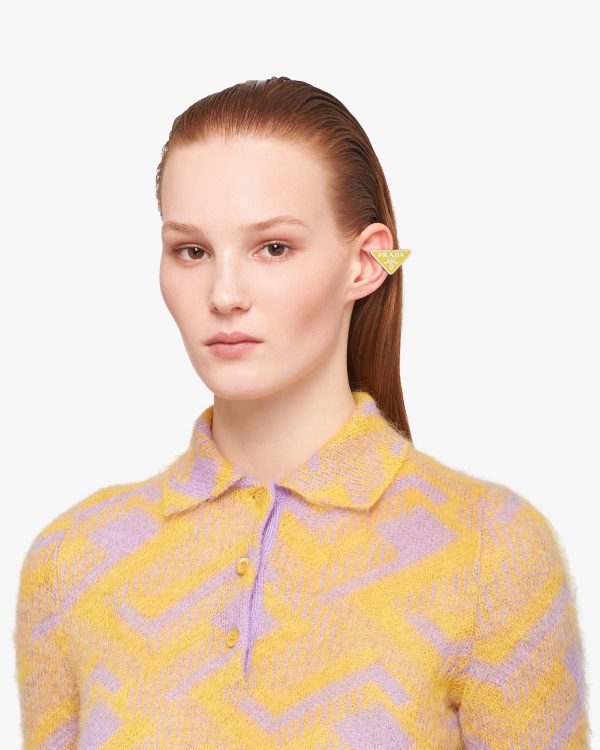 Yellow Prada Symbole single left earring - Image 2