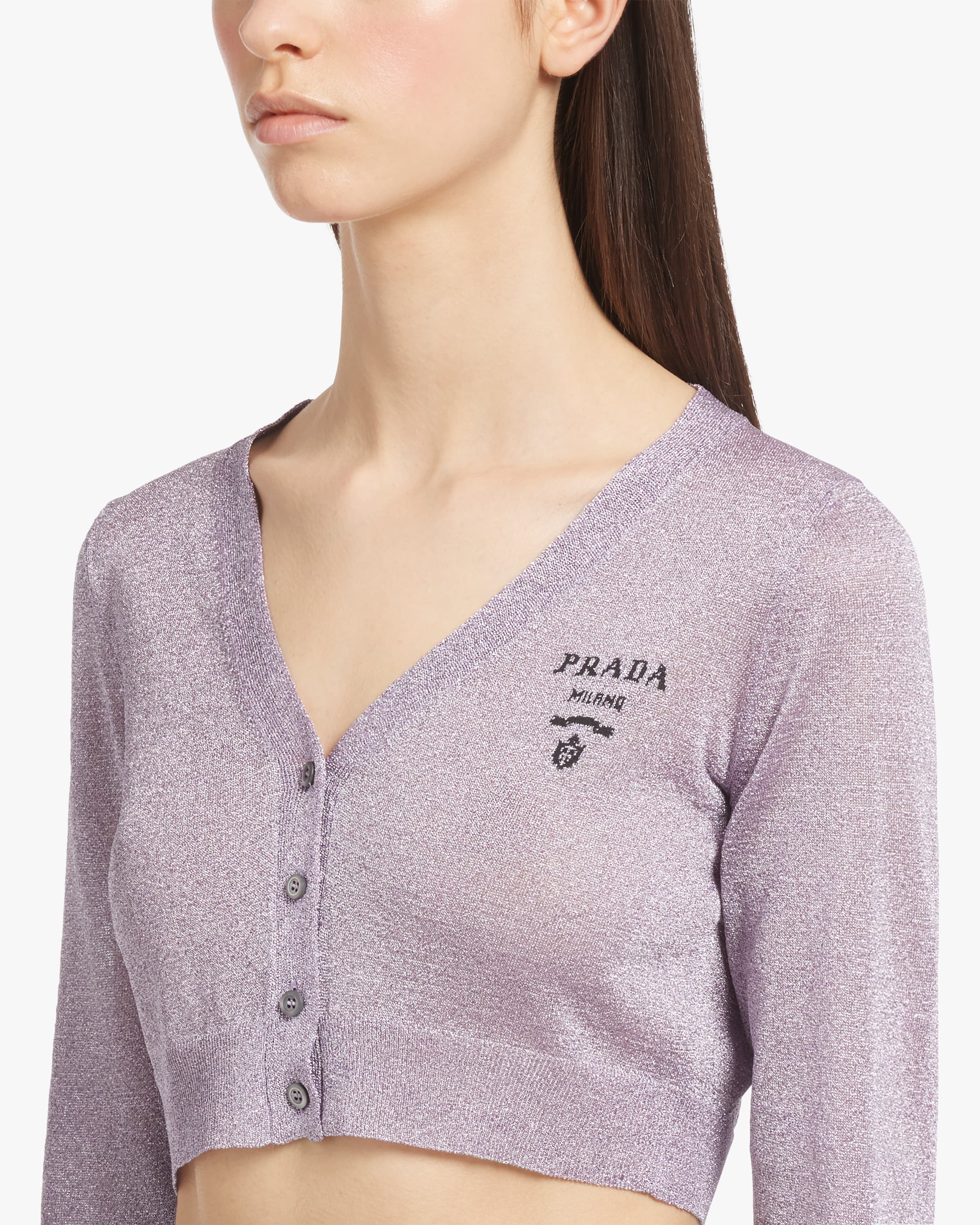 lilac crop cardigan
