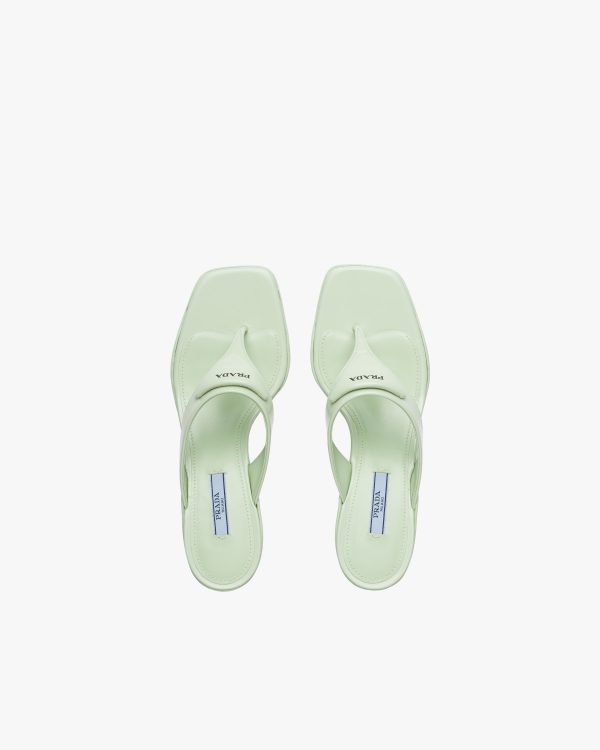 Aqua Brushed leather high-heeled thong sandals - Image 4